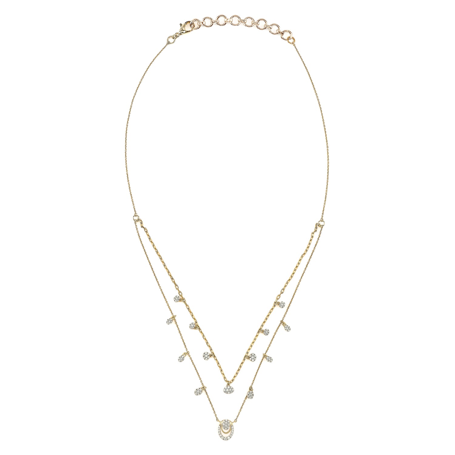 Elegant Double Layered Droplet Necklace for Timeless Sophistication and Grace