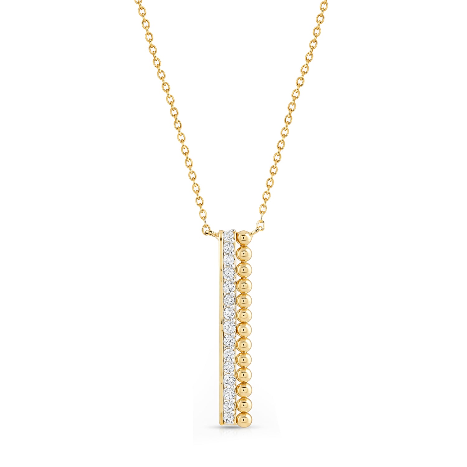 Sleek Vertical Bar Pendant With Dual Textured Detail
