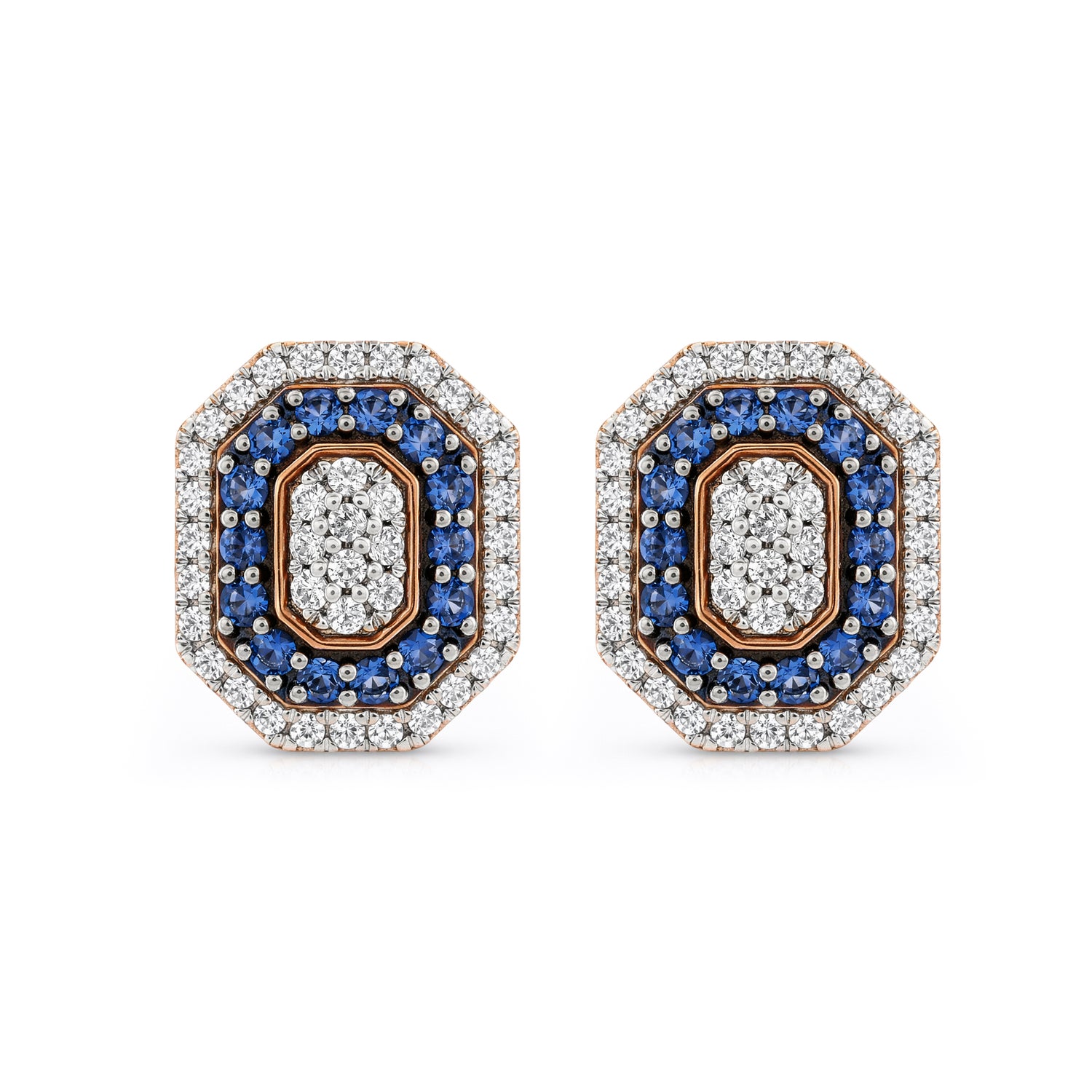 Exquisite Radiant Octagonal Double Halo Stud Earrings for Timeless Elegance