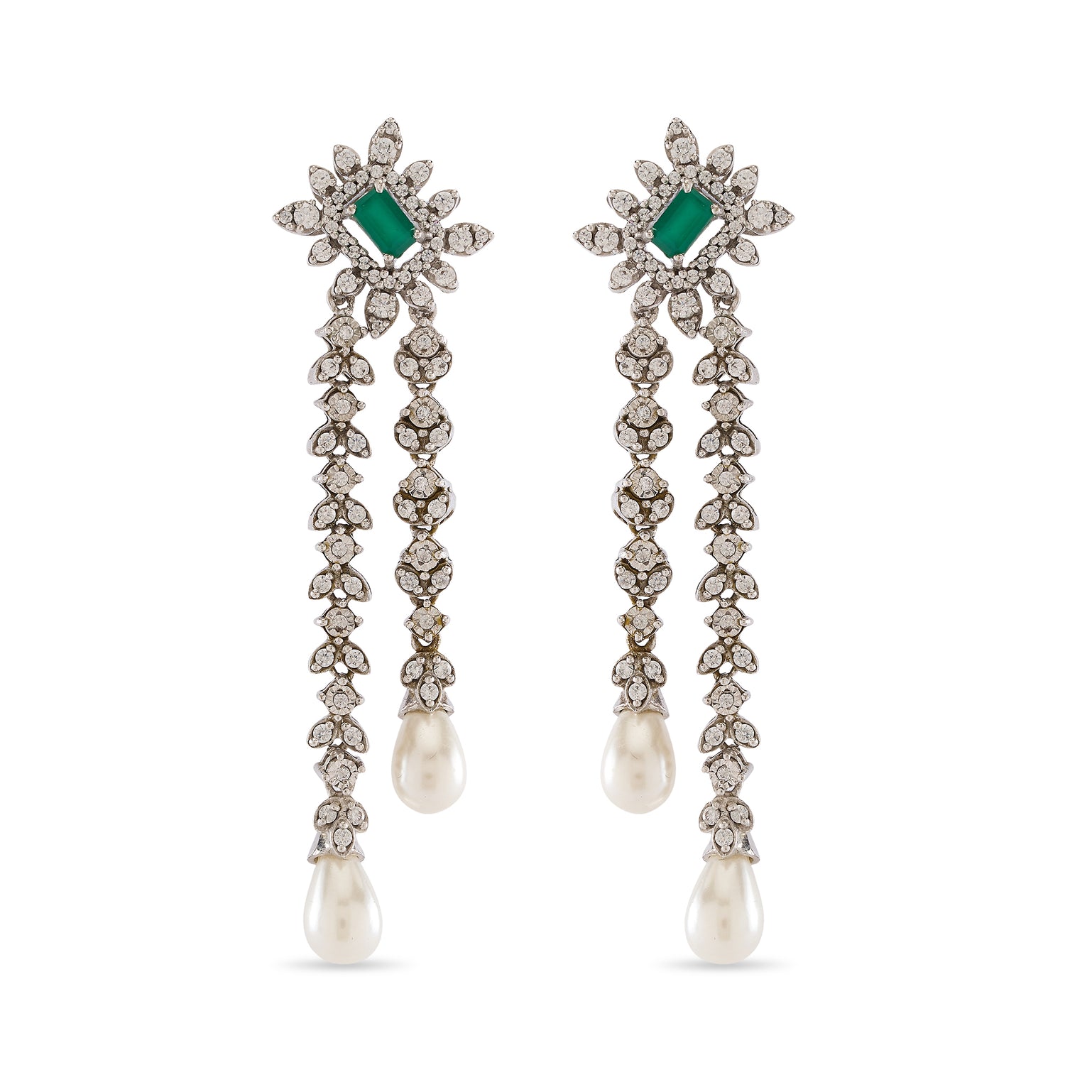 Opulent Vintage Drop Earrings with Regal Motifs and Teardrop Accents
