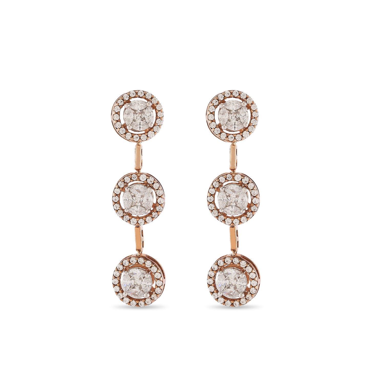 Radiant Halo Drop Earrings with Refined Modern Evening Grace