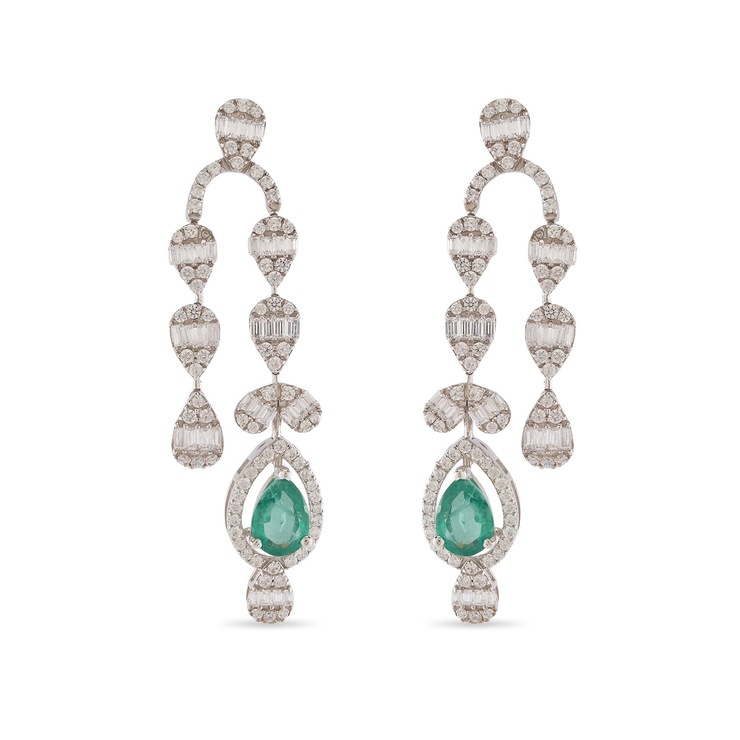 Elegant Leaf Cascade Drop Earrings with Poised Festive Grace