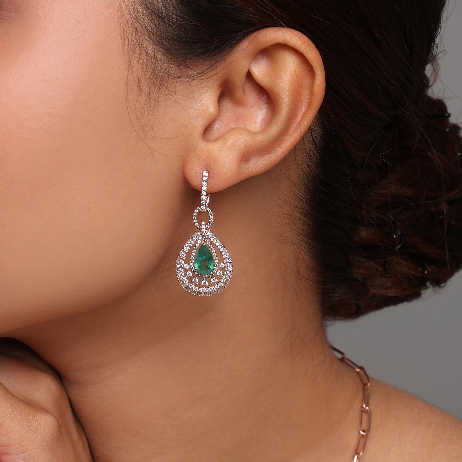 Graceful Teardrop Hoop Drop Earrings with Regal Evening Elegance
