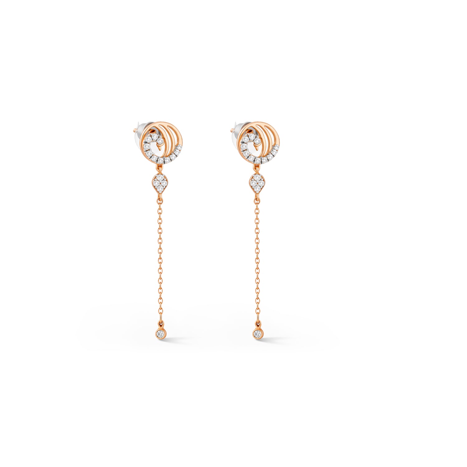 Graceful Enchanting Swirl Motif Long Drop Earrings For Timeless Radiance