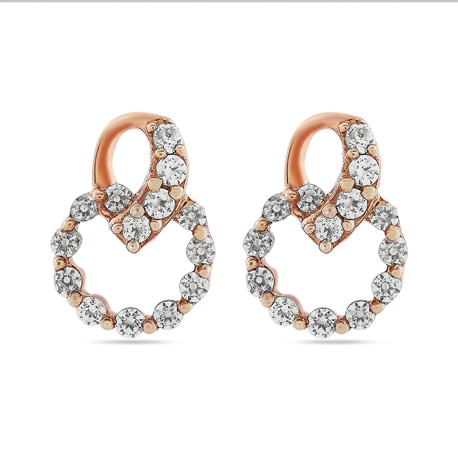 Radiant Interlocking Circle and Petite Droplet Stud Earrings for Subtle Luxury