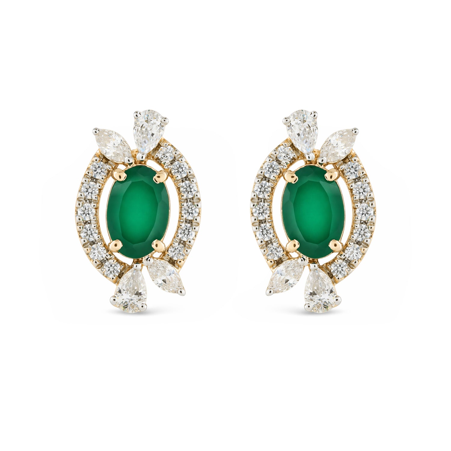 Graceful Oval Halo Stud Earrings with Poised Radiance and Charm
