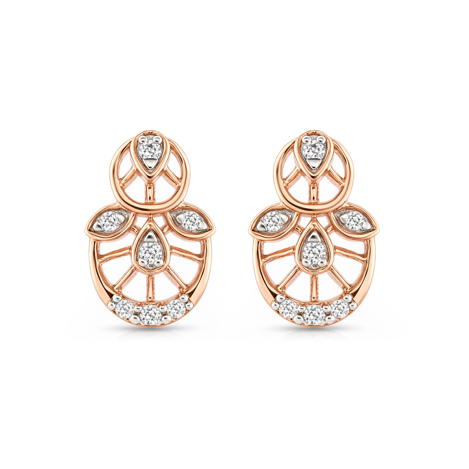 Graceful Tiered Filigree Stud Earrings Featuring Intricate Droplet Inspired Accents