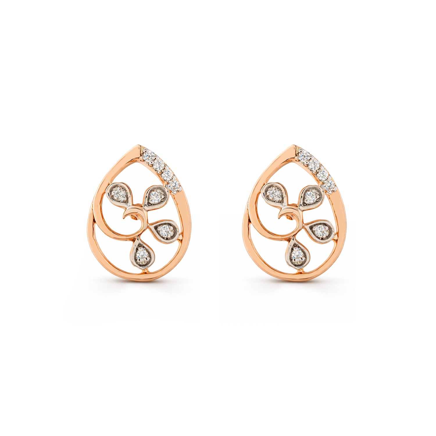Whispering Vine Teardrop Stud Earrings of Timeless Elegance