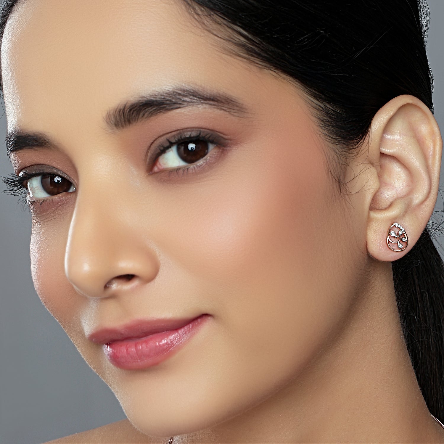 Whispering Vine Teardrop Stud Earrings of Timeless Elegance