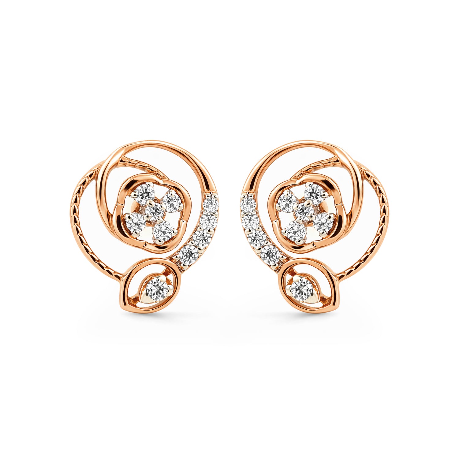 Radiant Floral Circular Stud Earrings For A Sophisticated Daily Look