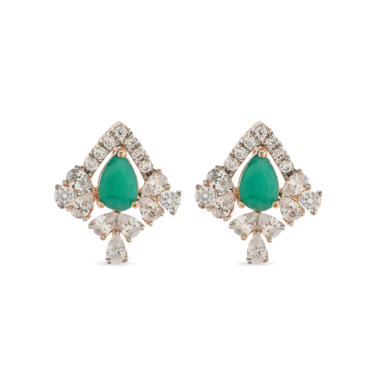 Ornate Pear Silhouette Stud Earrings with Vintage Inspired Elegance