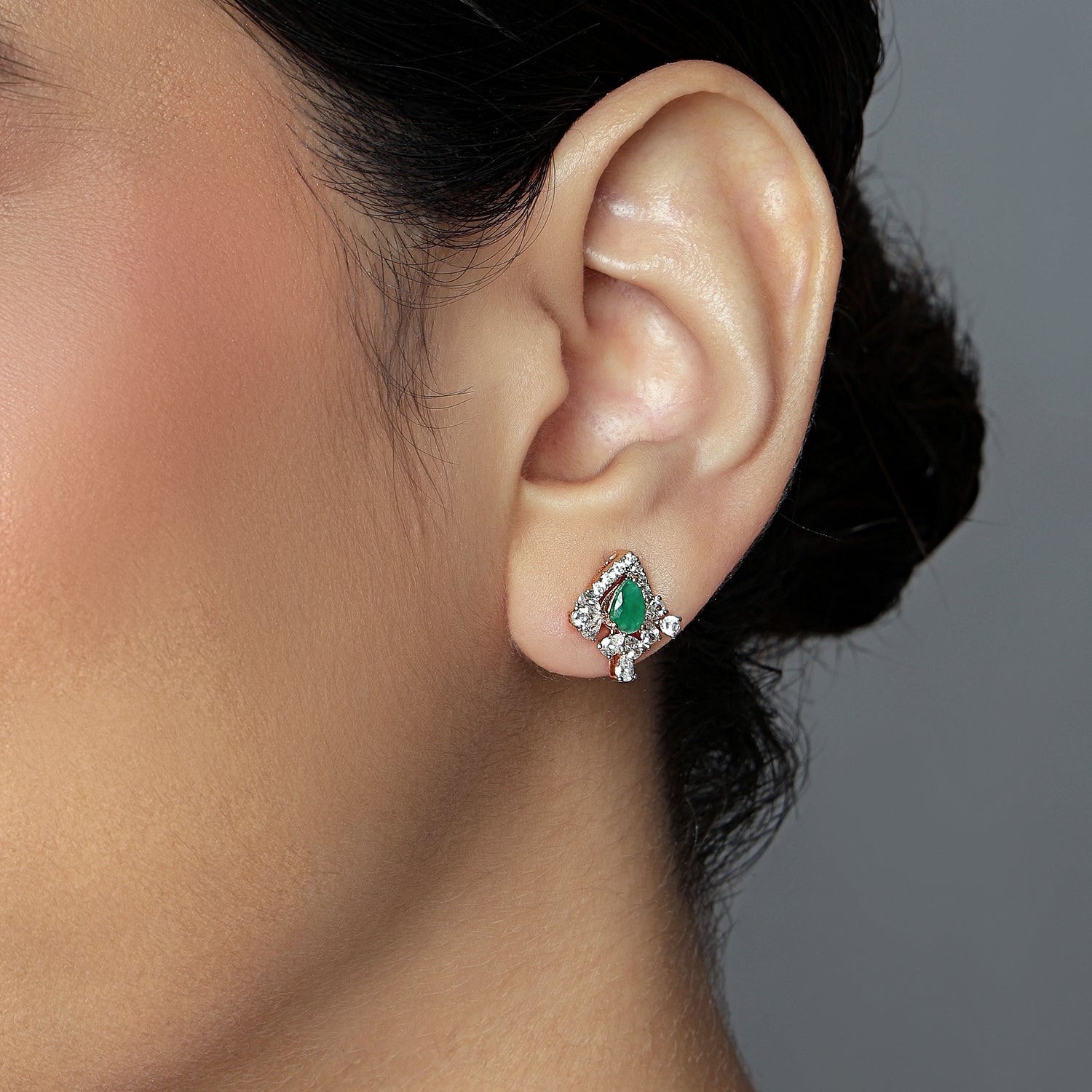 Ornate Pear Silhouette Stud Earrings with Vintage Inspired Elegance
