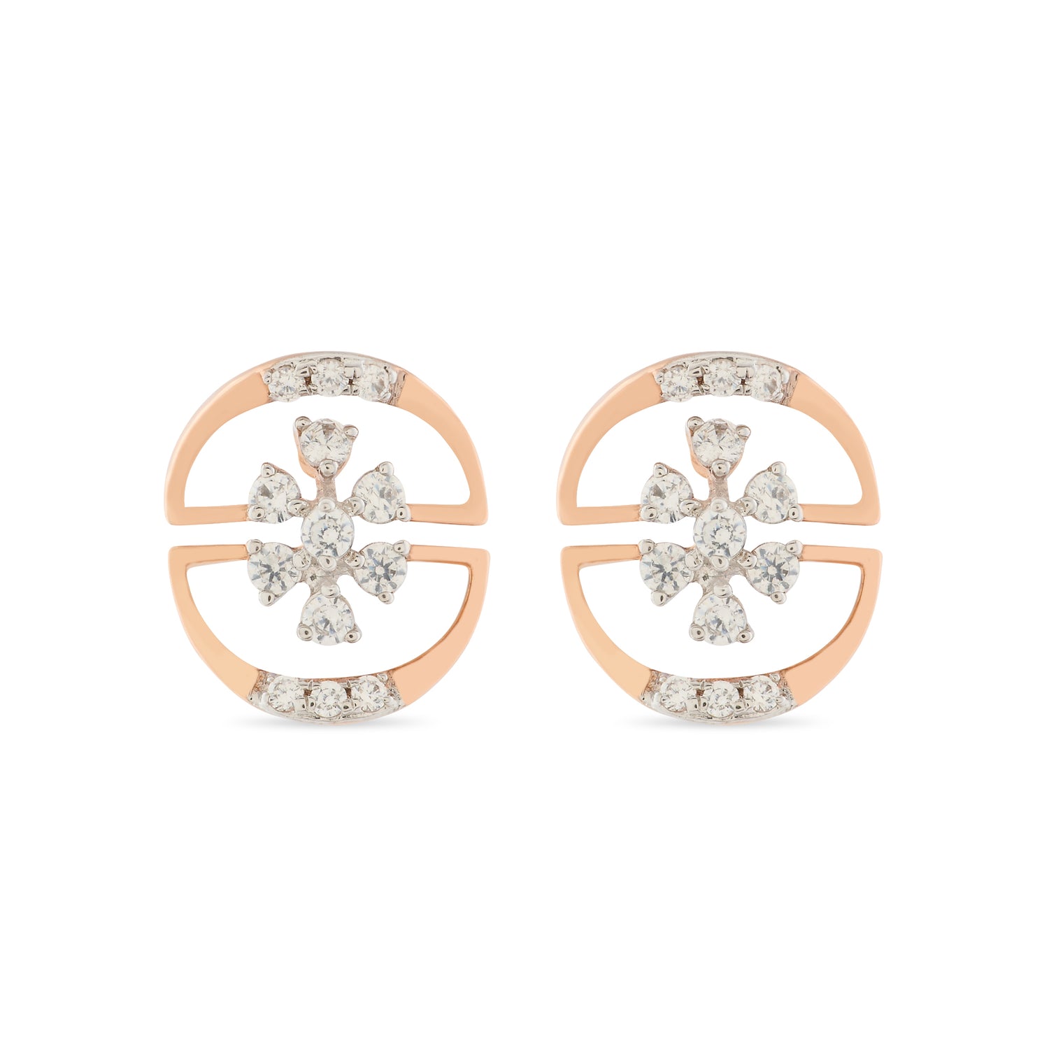 Celestial Blossom Circle Stud Earrings for Modern Elegance