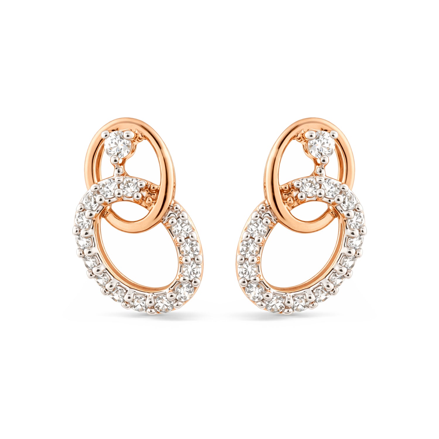 Eternal Orbit Stud Earrings with Interlinked Circle Grace