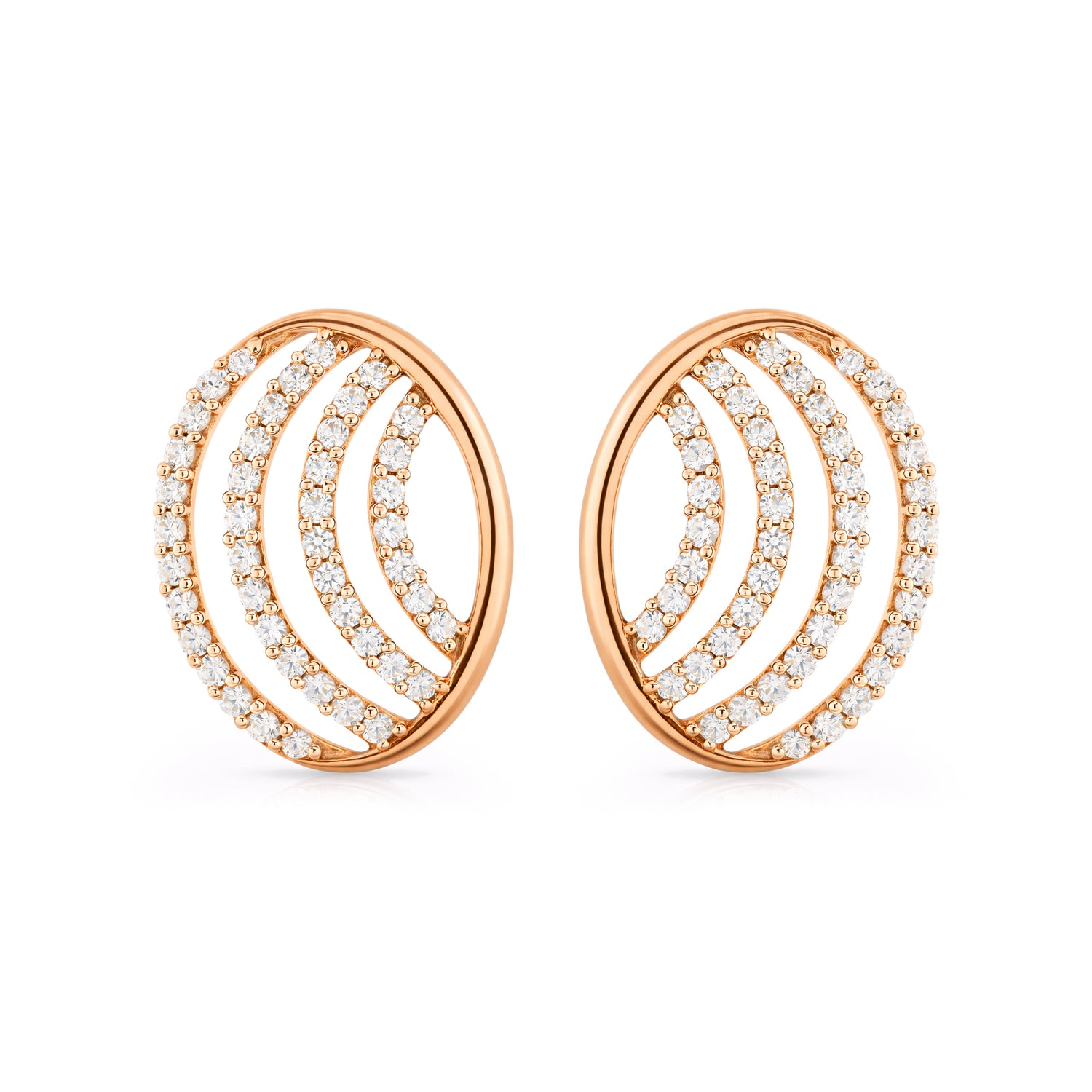 Modern Crescent Wave Stud Earrings with Sculptural Elegance