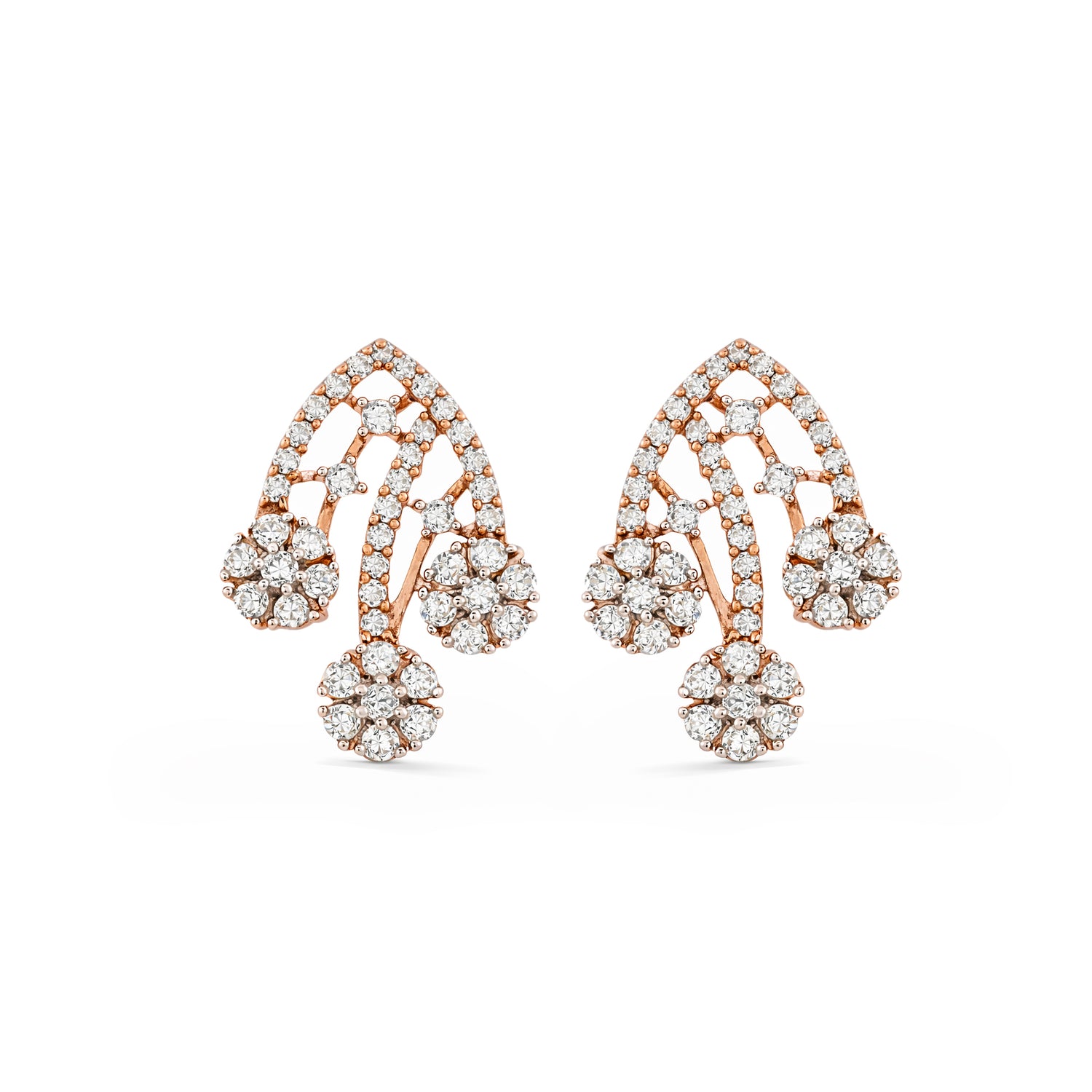 Floral Lattice Chandelier Earrings with Elegant Cascading Motif
