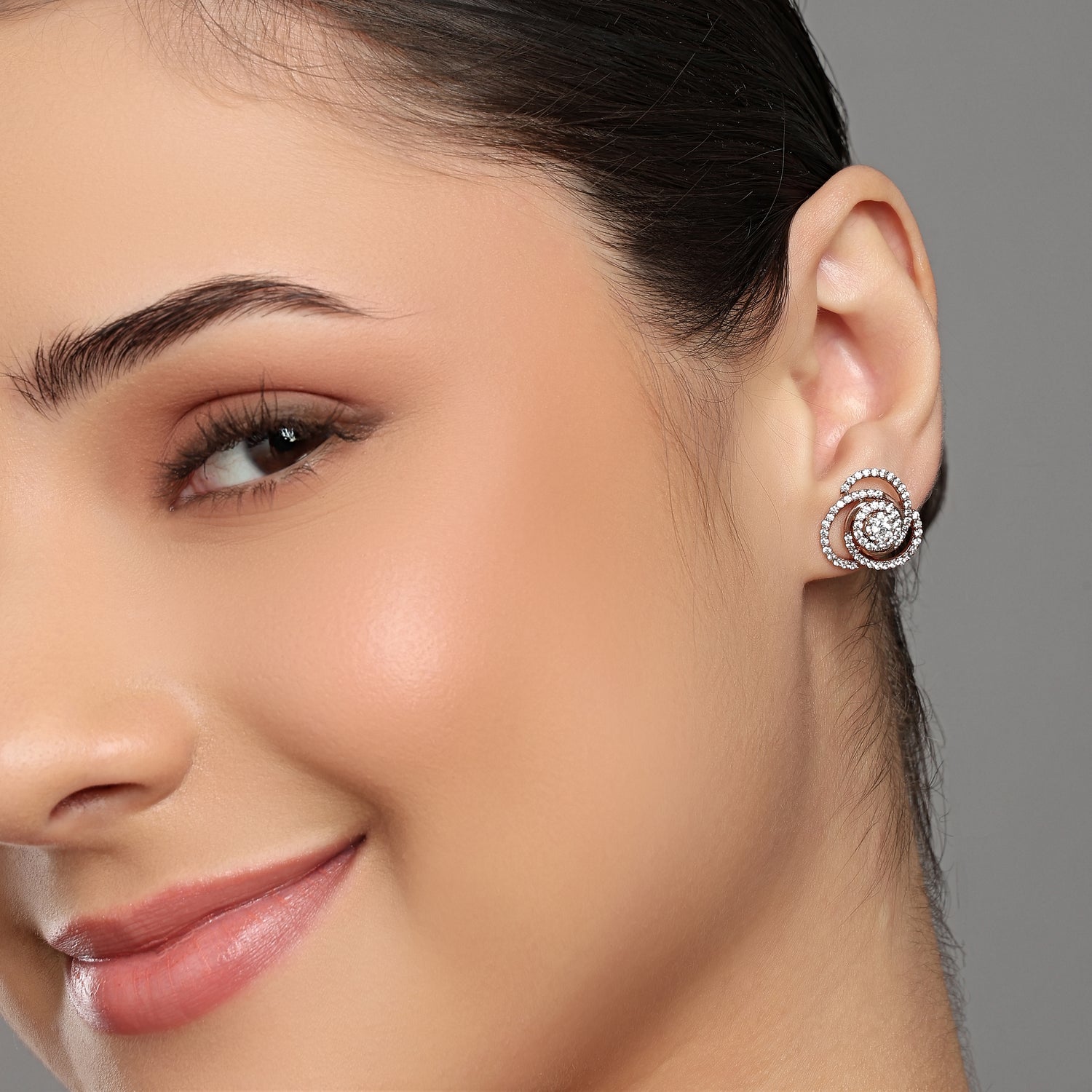 Ethereal Floral Halo Stud Earrings for Graceful Celebrations