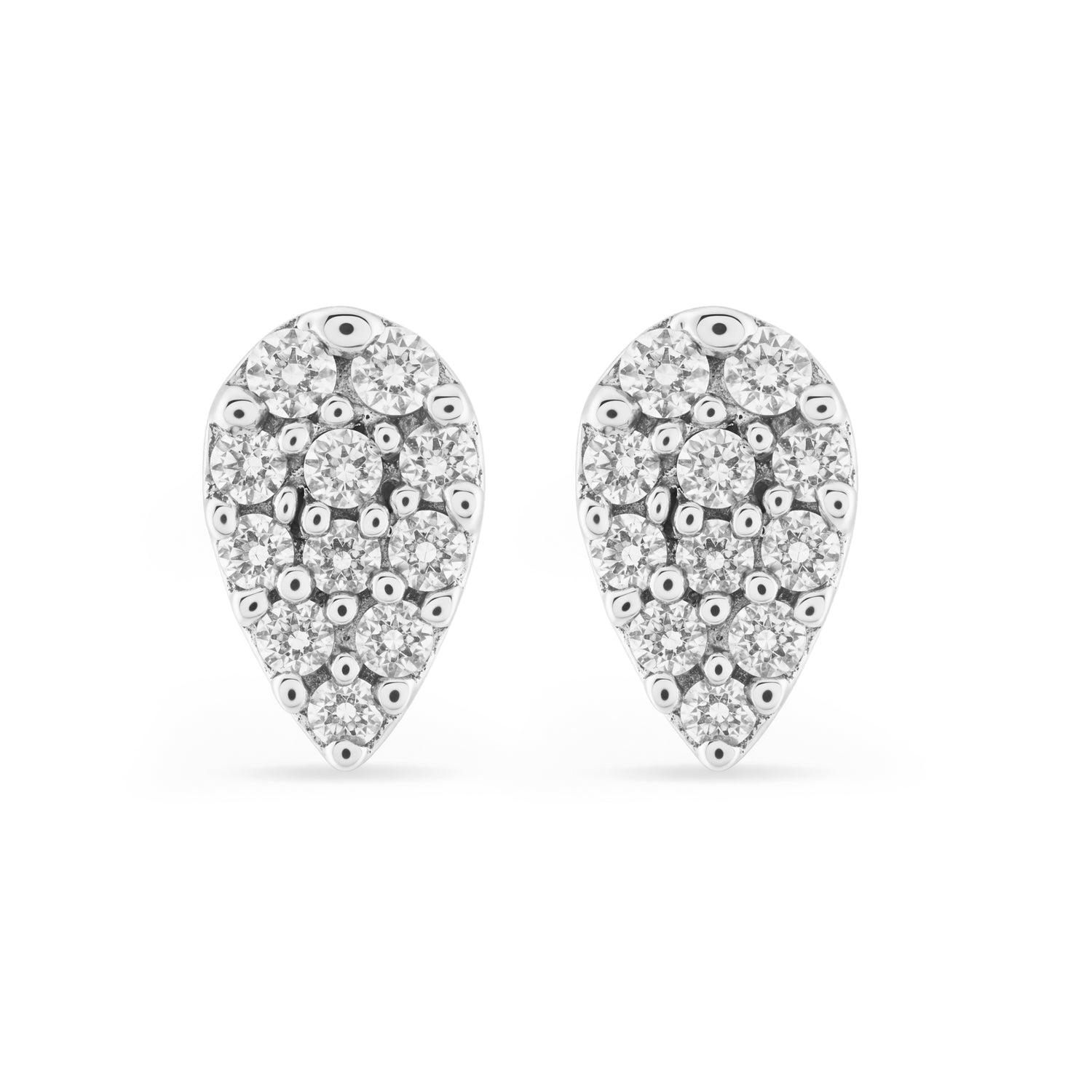 Delicate Teardrop Stud Earrings with Subtle Pave Elegance