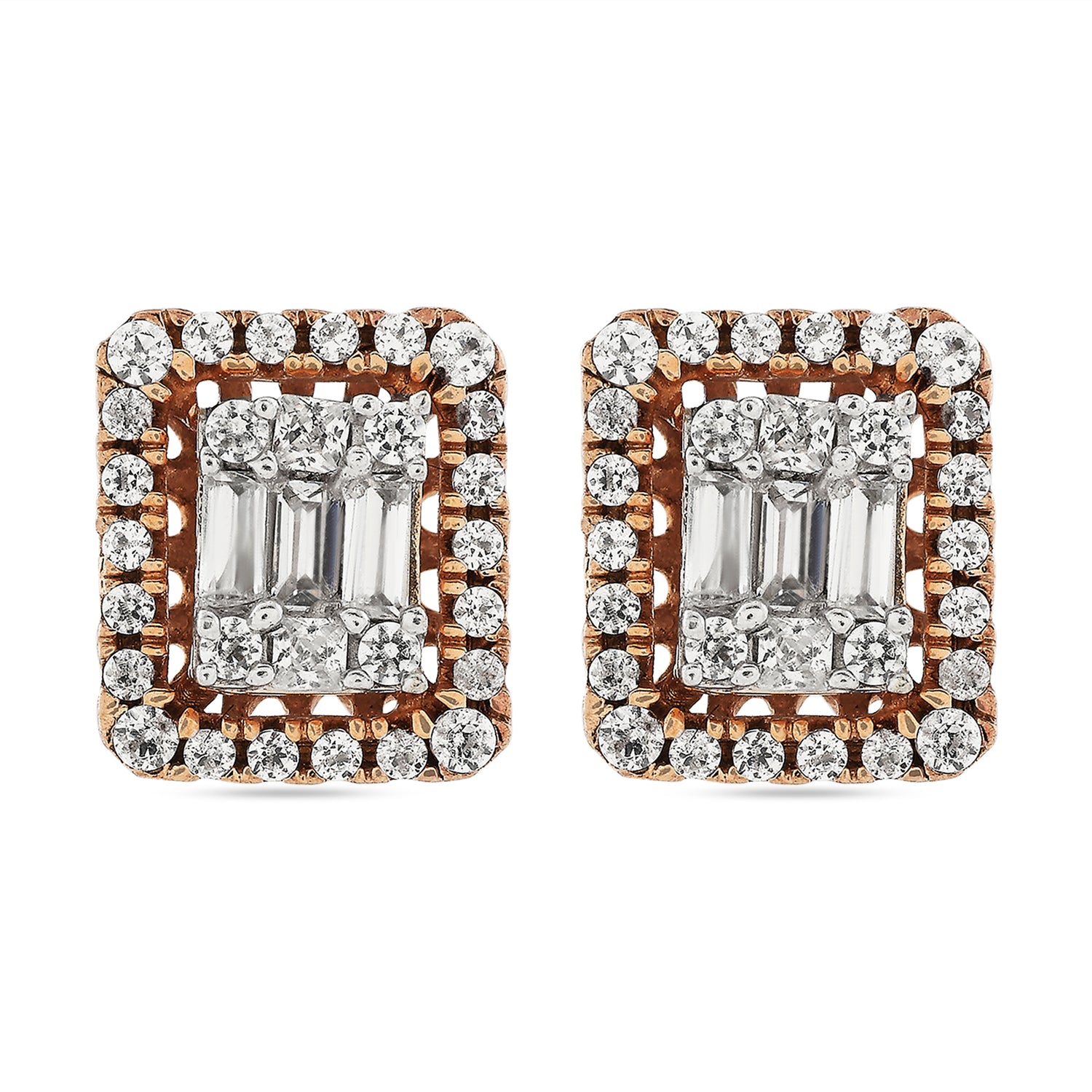 Sophisticated Radiant Rectangular Halo Illusion Stud Earrings for Every Occasion