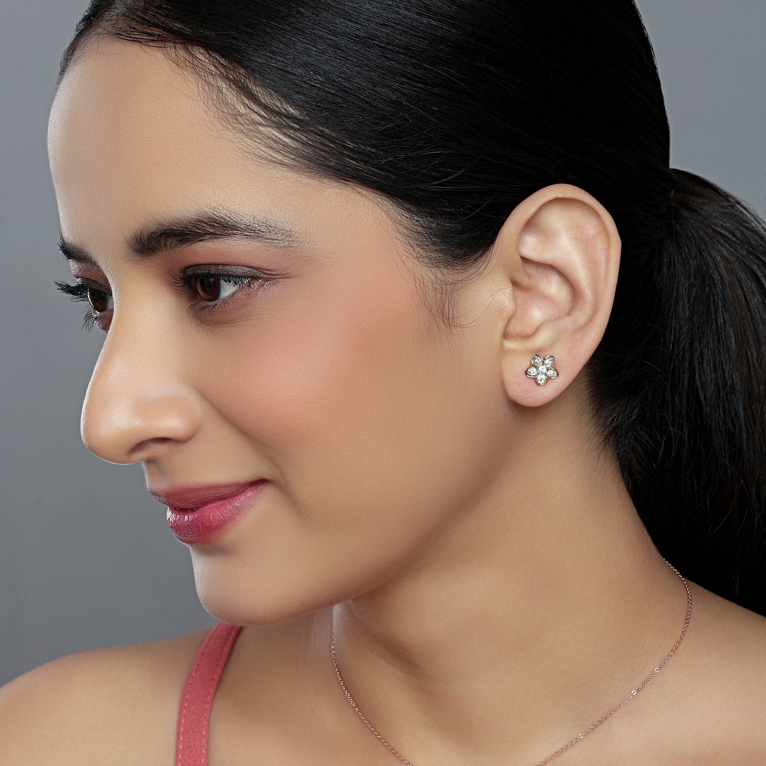 Delicate Floral Stud Earrings with Soft Petal Elegance