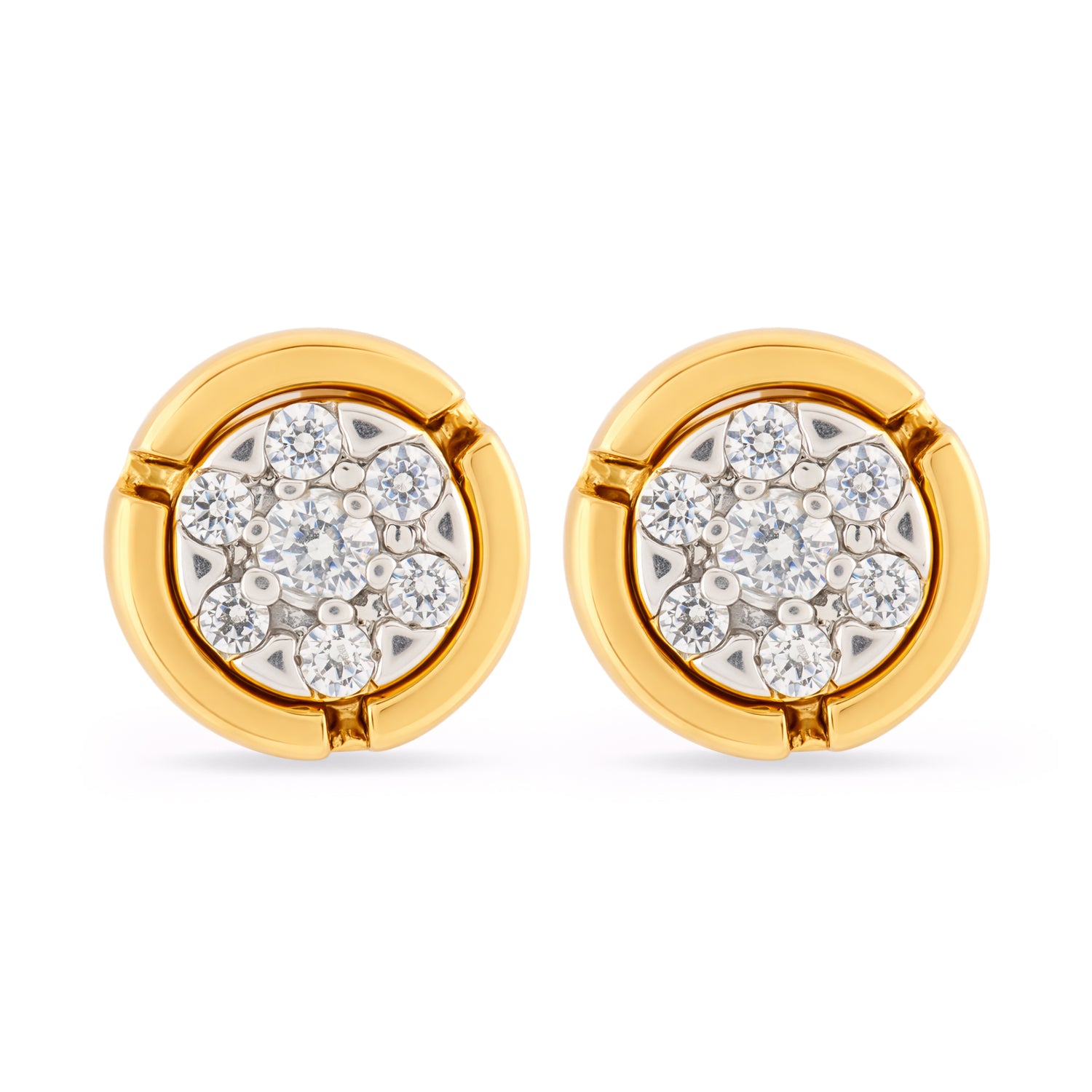 Timeless Circle Stud Earrings with Radiant Clustered Elegance