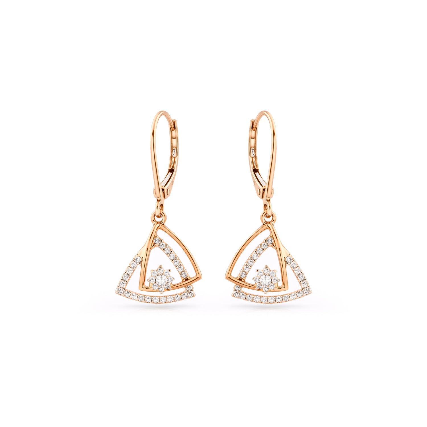 Radiant Cascade Drop Earrings with Layered Geometric Elegance