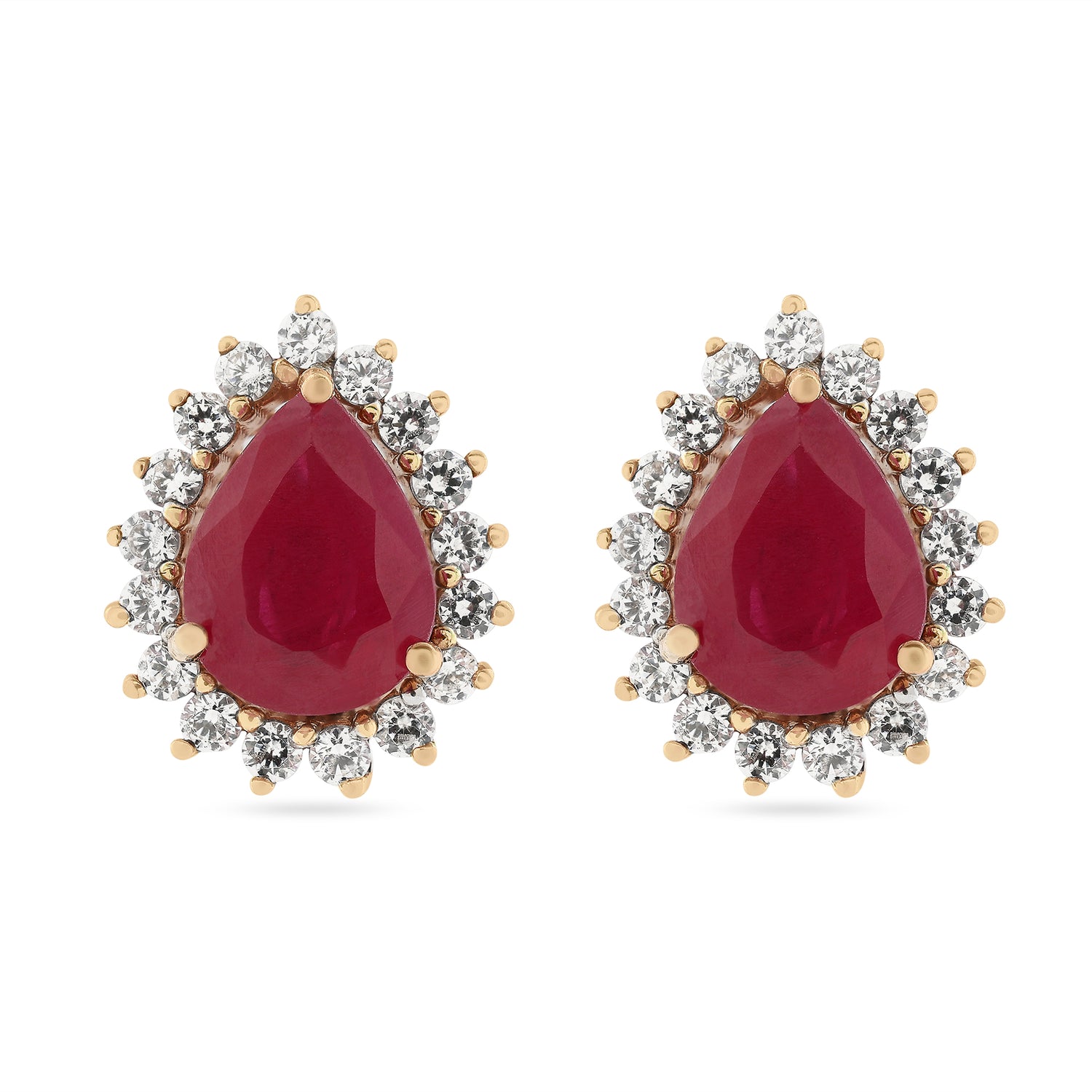 Exquisite Pear Shaped Halo Stud Earrings for a Timeless Romance