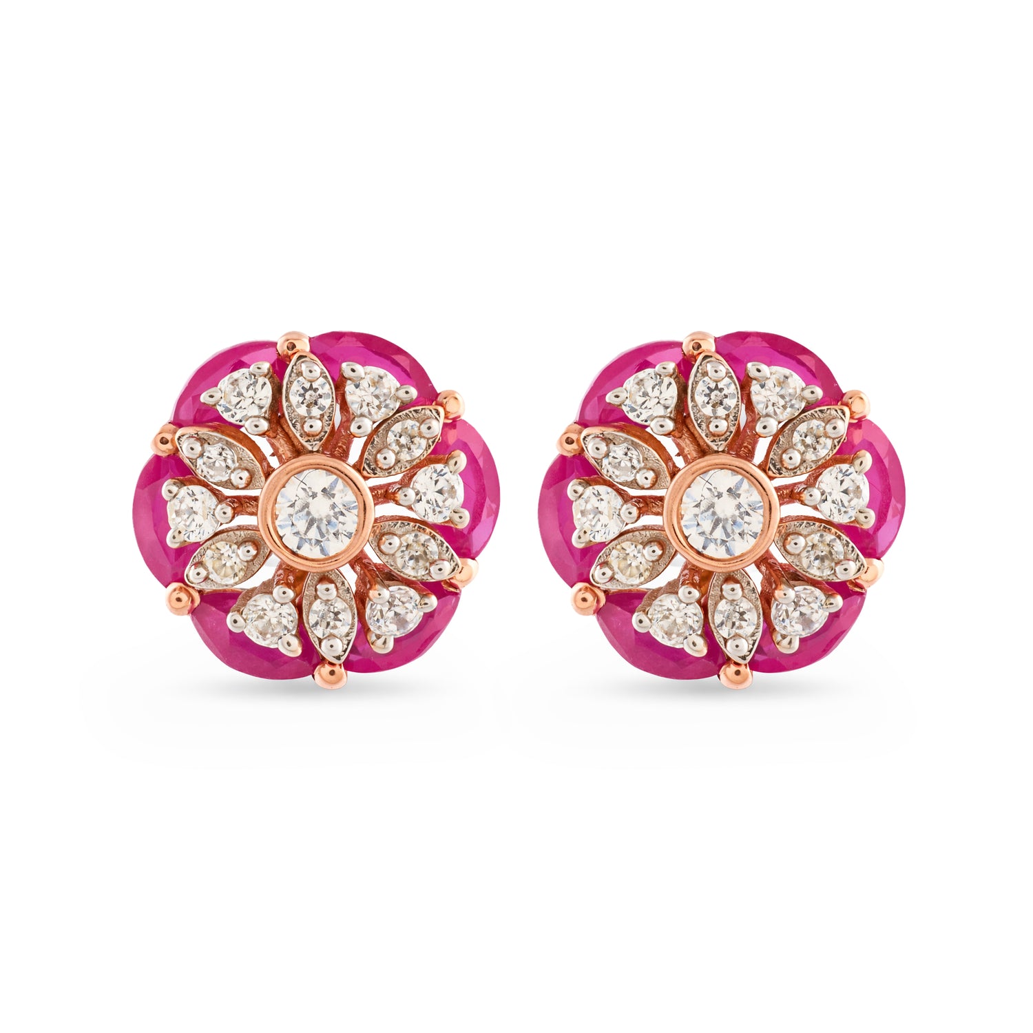 Enchanted Floral Halo Stud Earrings for Celebratory Elegance