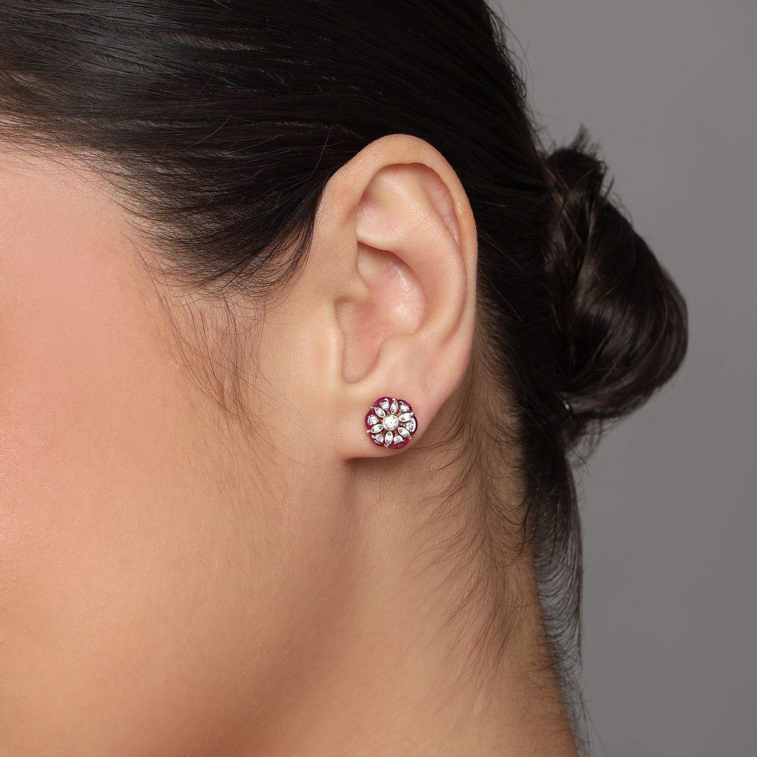 Enchanted Floral Halo Stud Earrings for Celebratory Elegance