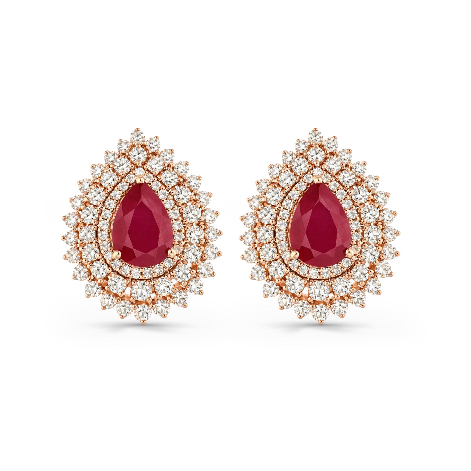 A Halo of Romance Pear Silhouette Stud Earrings