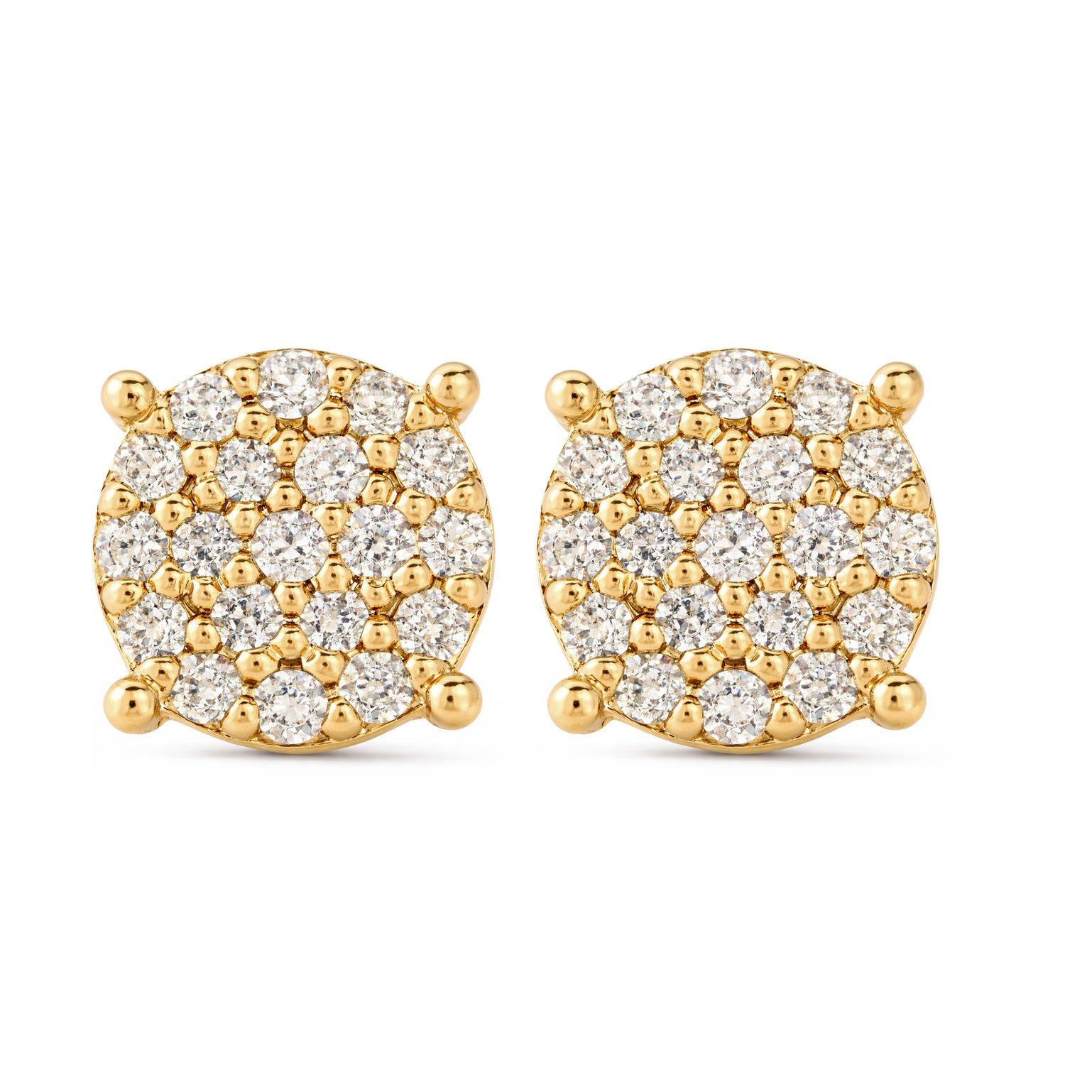 Whispering Sparkle Classic Cluster Stud Earrings for Elegance