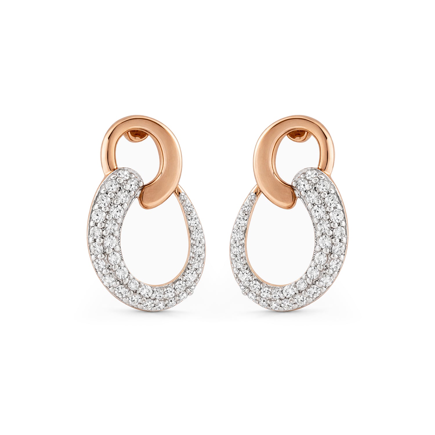 Graceful Enchantment Interlocking Double Loop Drop Earrings for Modern Radiance