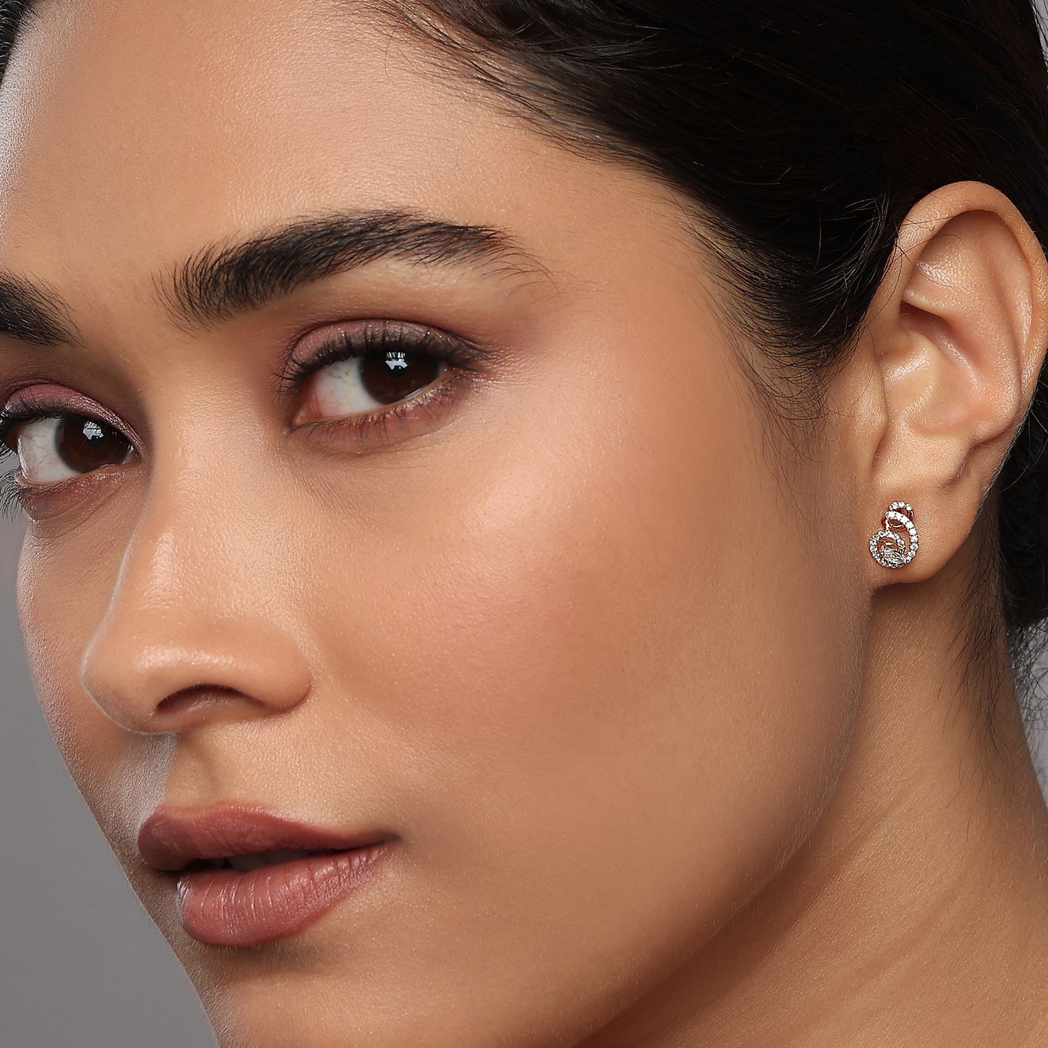 Eternal Interlocking Halo Drop Earrings with Marquise Accent