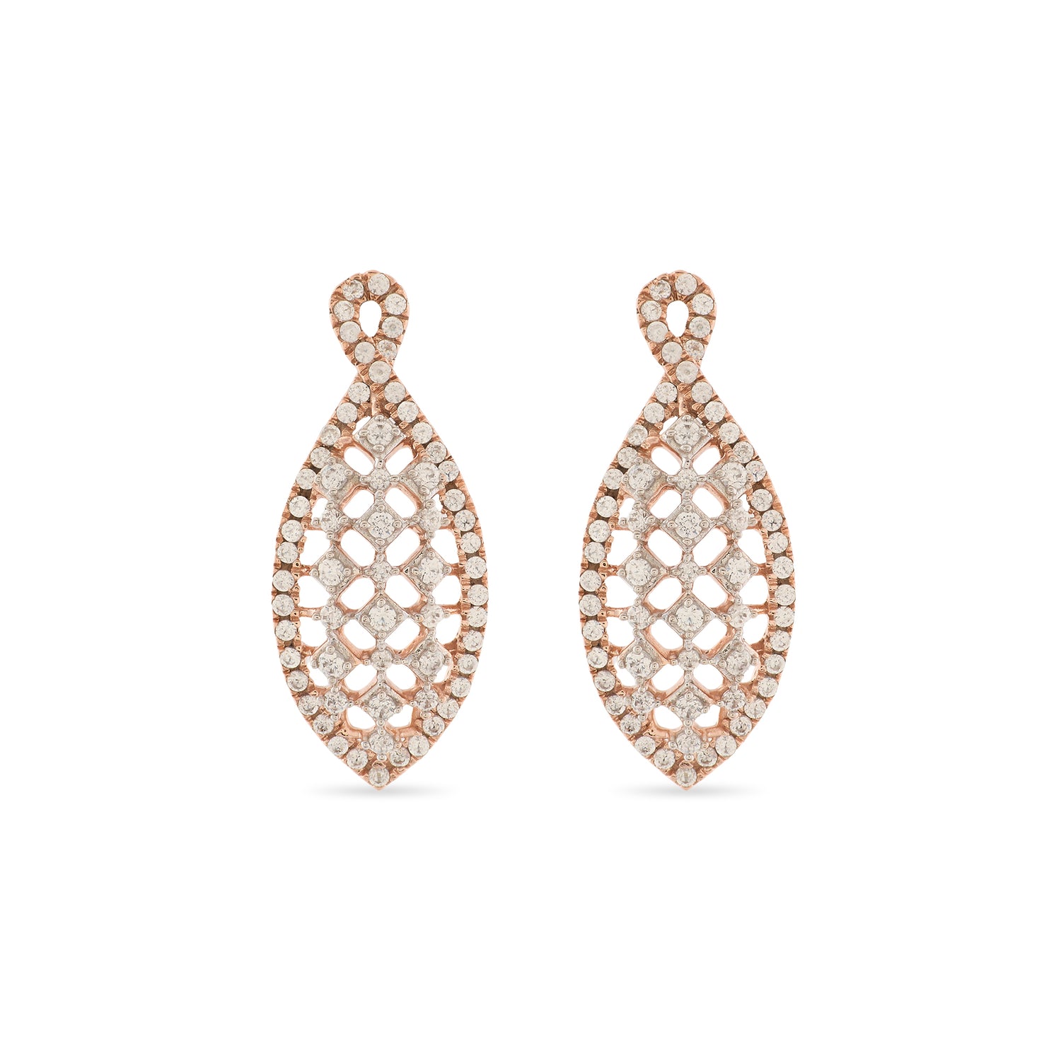 Graceful Lattice Teardrop Drop Earrings for Timeless Elegance