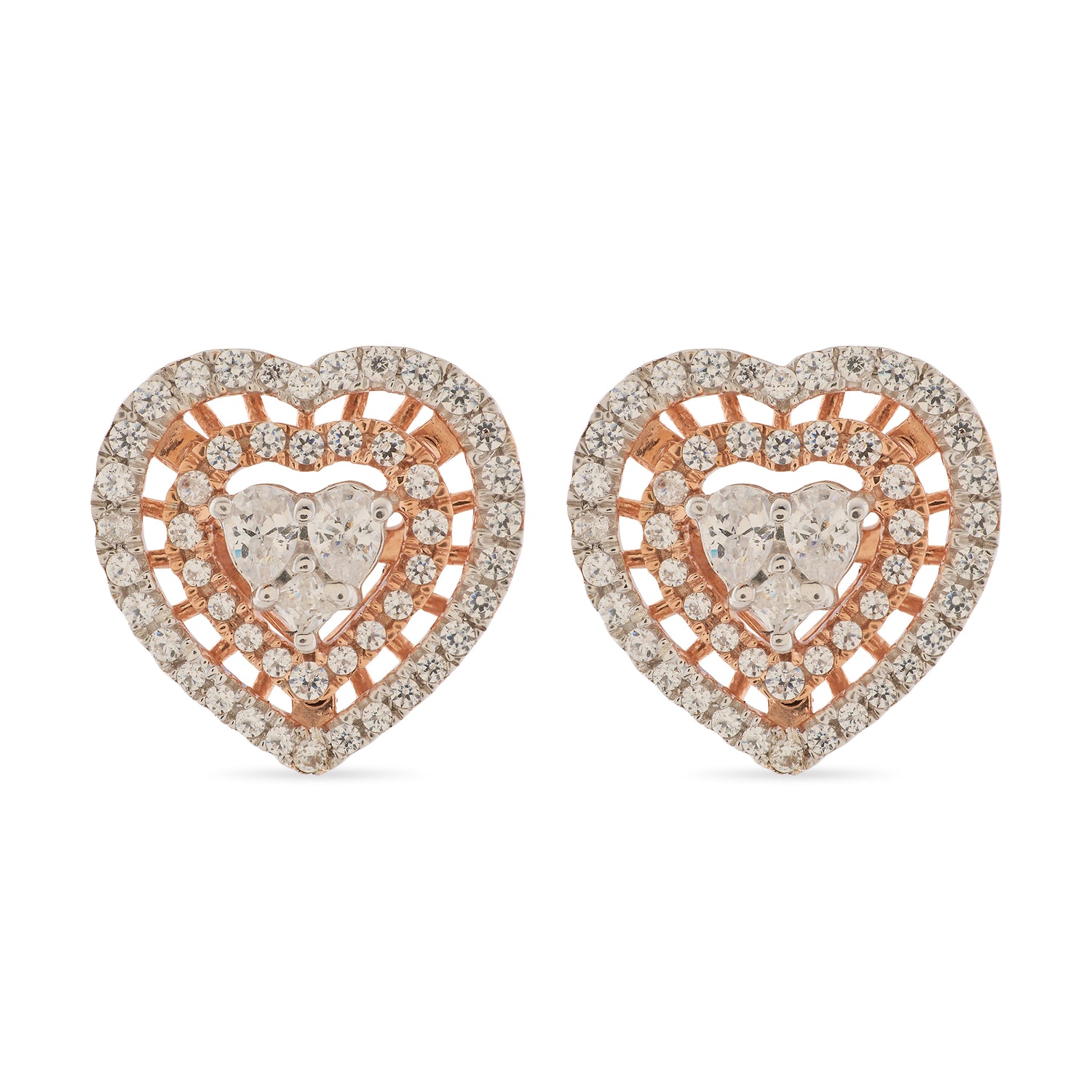 Romantic Heart Halo Stud Earrings with Timeless Love Appeal