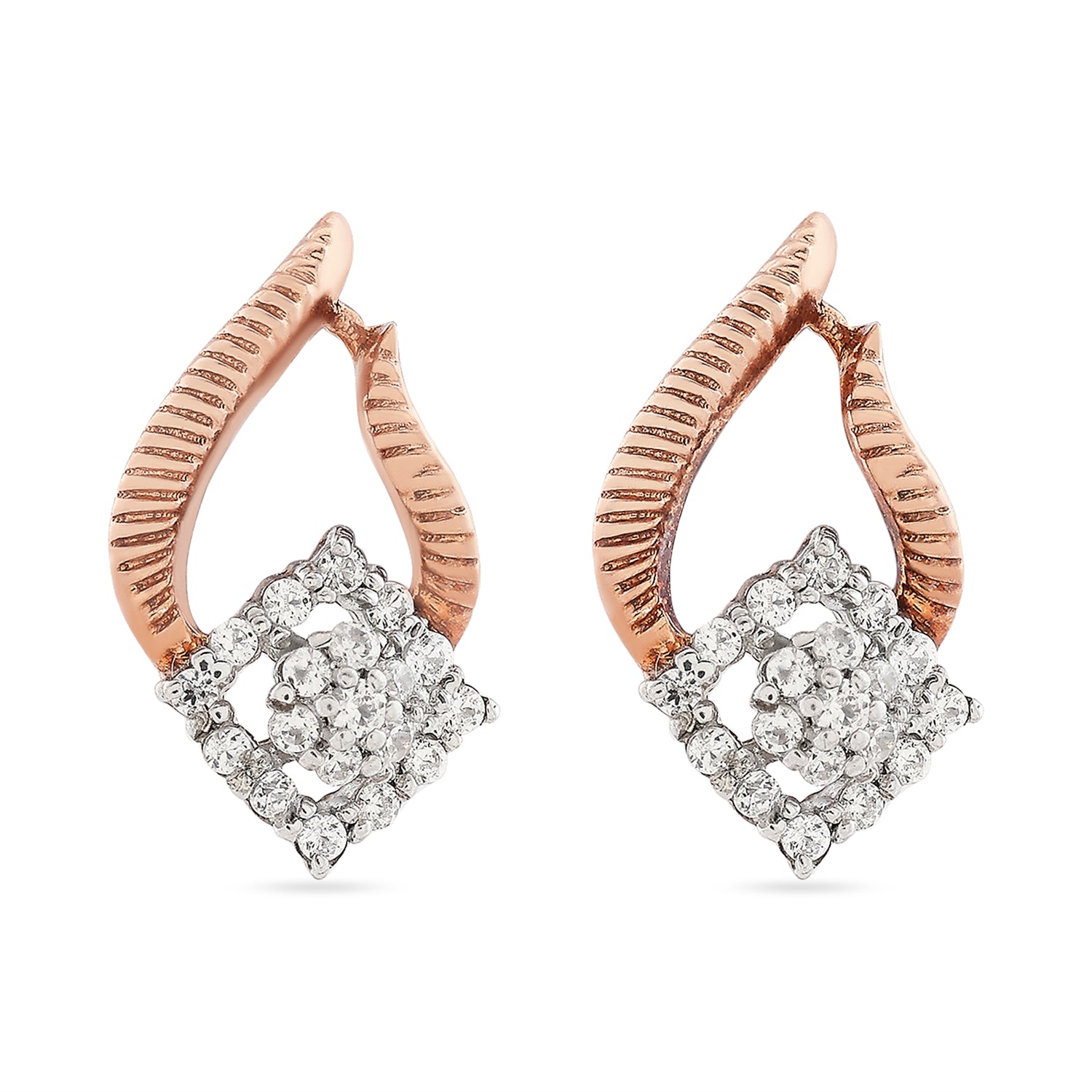 Enchanting Swirl Open Teardrop Earrings With Radiant Pave Accents
