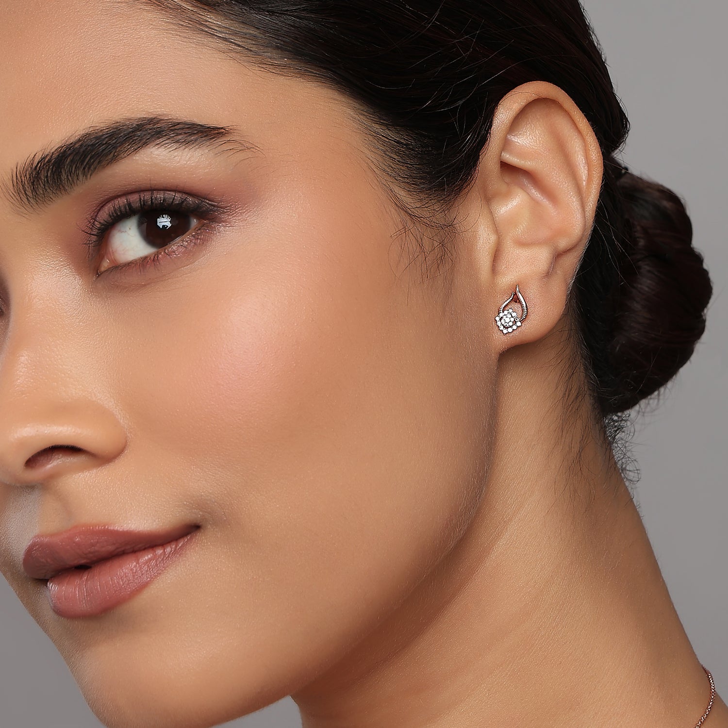 Enchanting Swirl Open Teardrop Earrings With Radiant Pave Accents