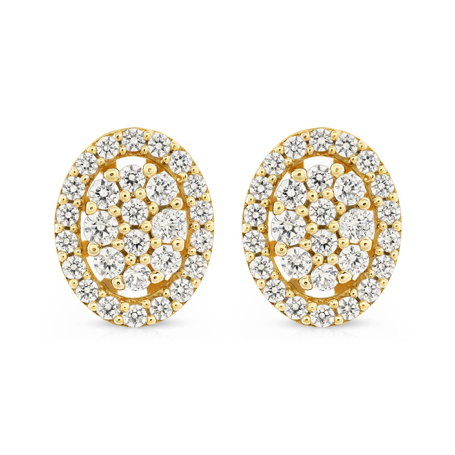 Timeless Double Halo Cluster Stud Earrings with Radiant Sparkle