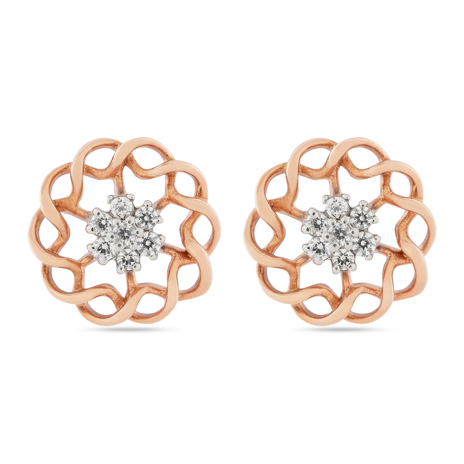 Exquisite Radiant Bloom Filigree Stud Earrings For Graceful Occasion Wear