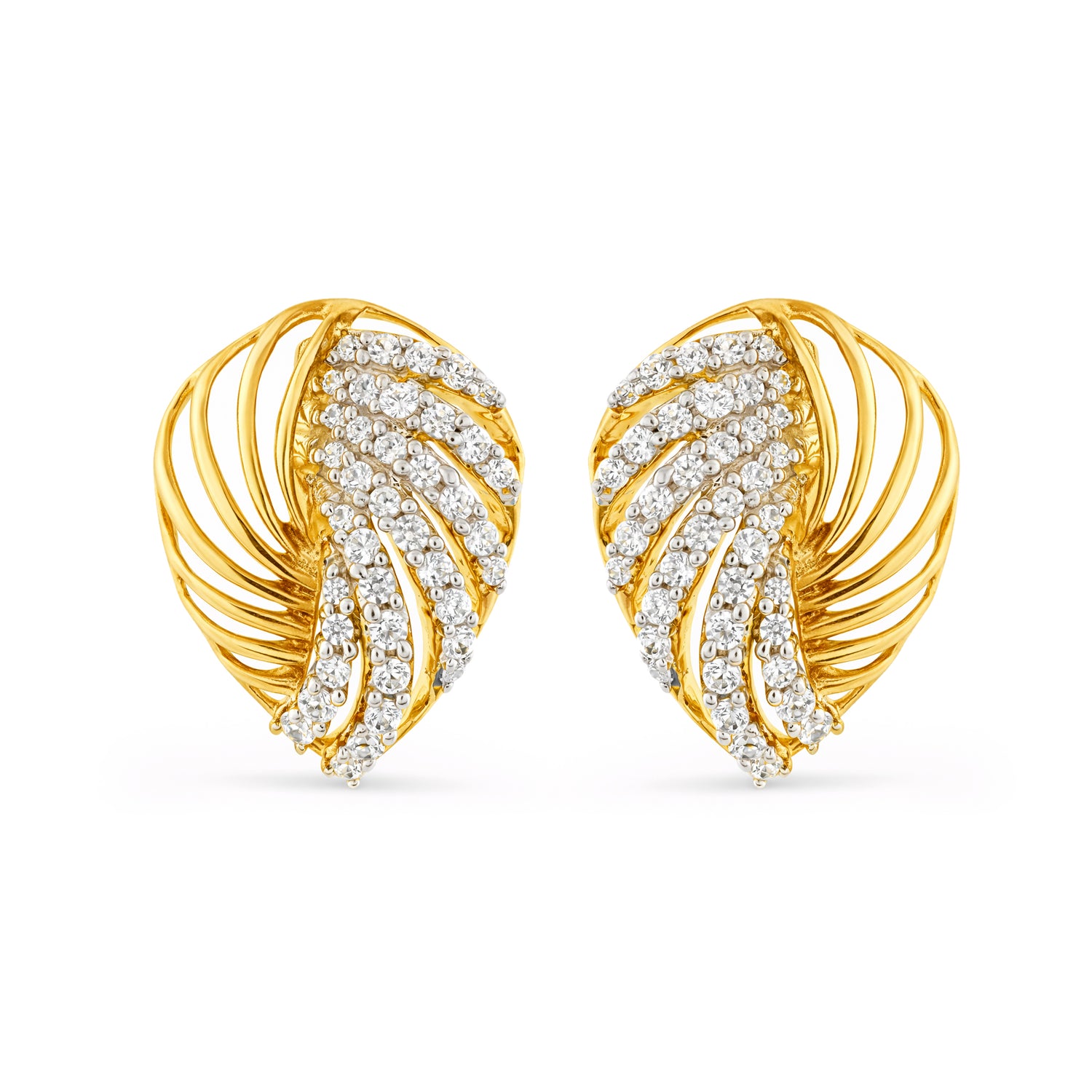 Flowing Leaf Reverie Sculptural Stud Earrings for Celebrations