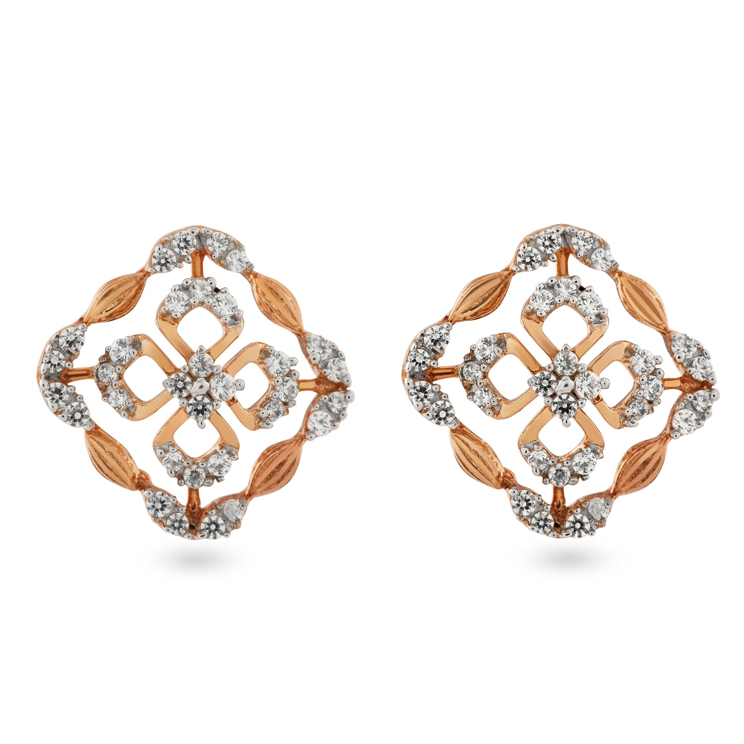 Royal Lattice Stud Earrings for Elegant Festive Styling