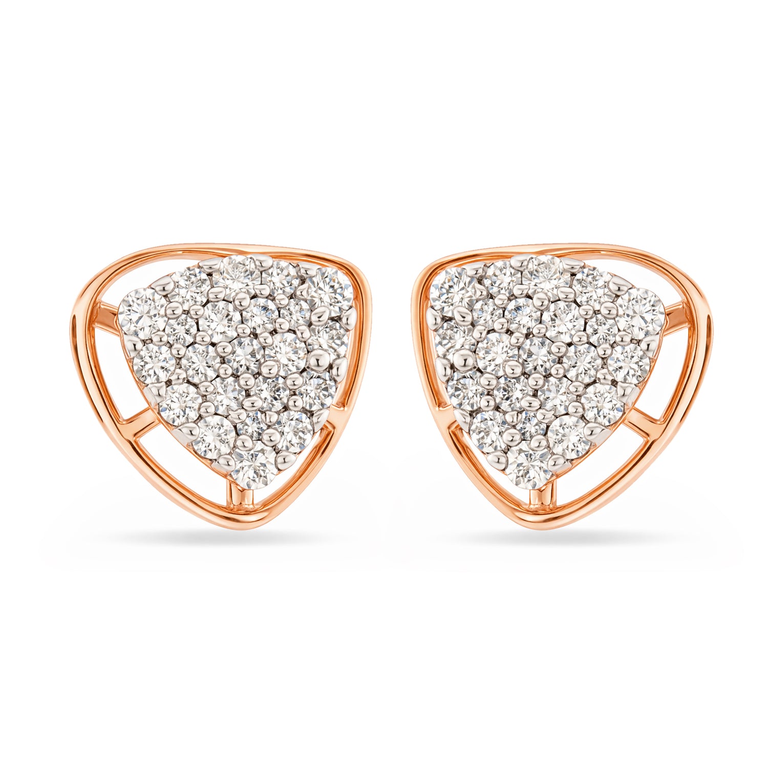 Softly Radiant Shield Stud Earrings with Modern Graceful Allure