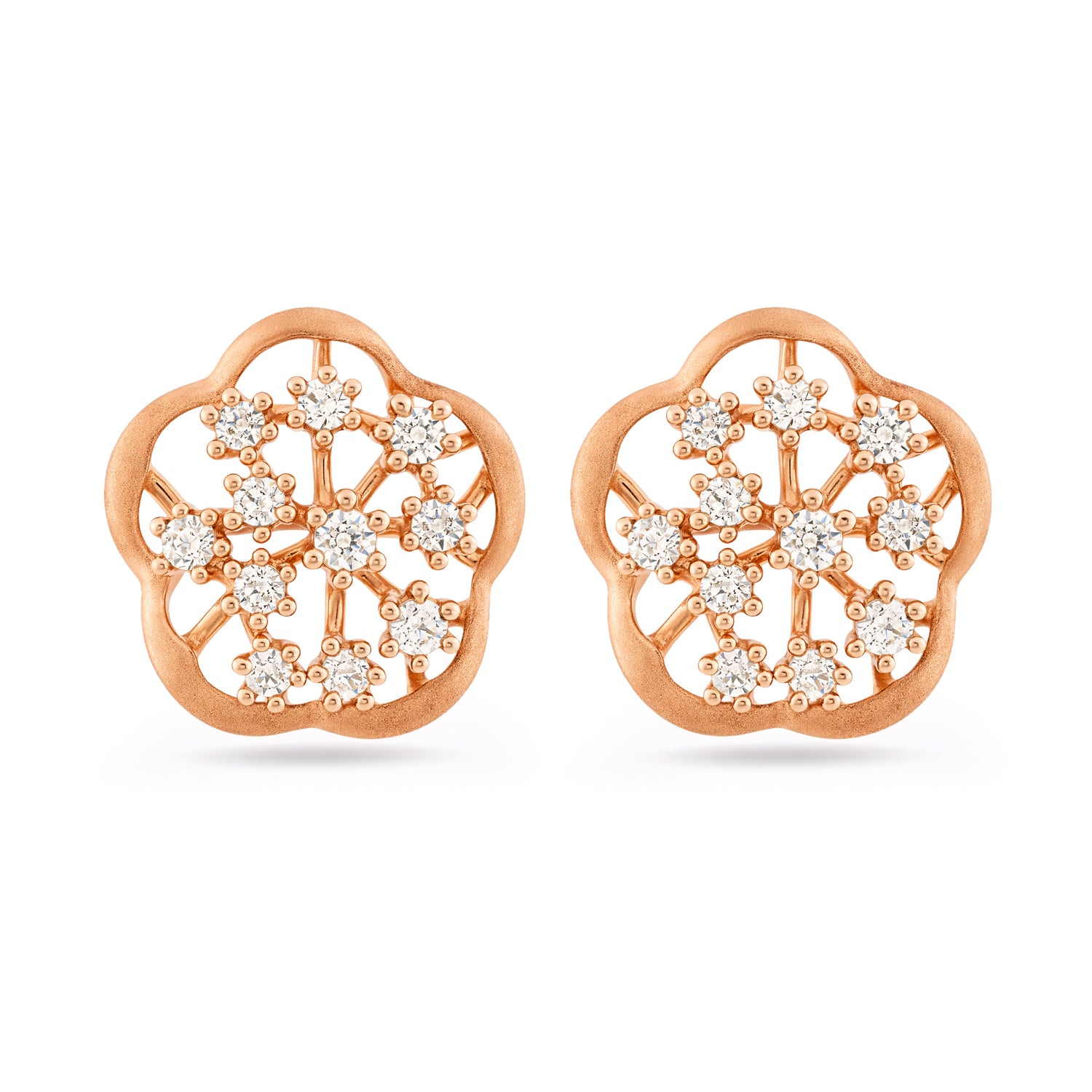 Petaled Lace Whispers Floral Stud Earrings of Grace