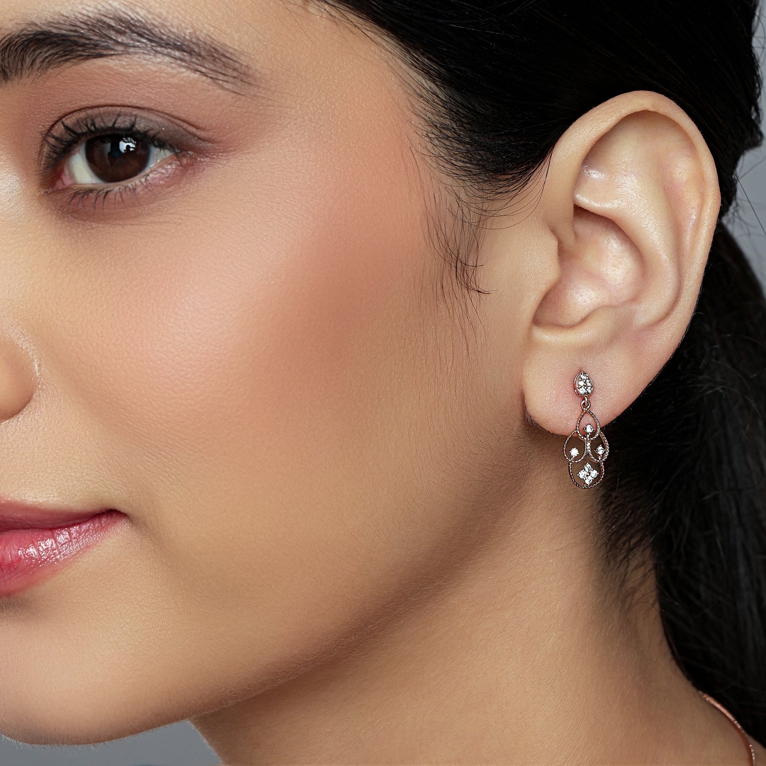 Luminous Filigree Drop Earrings with Teardrop Elegance for Evenings