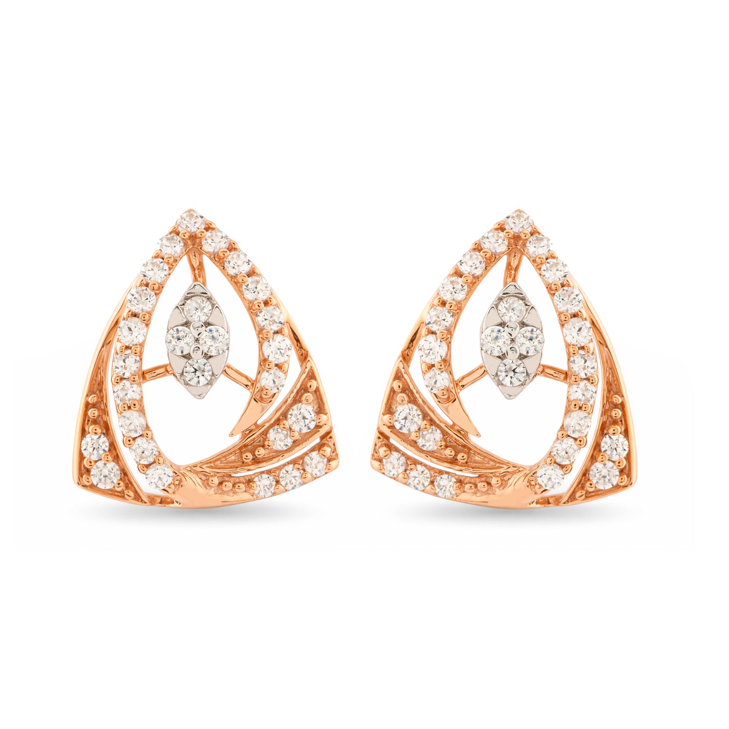Triangular Aura Whisper Modern Stud Earrings with Grace