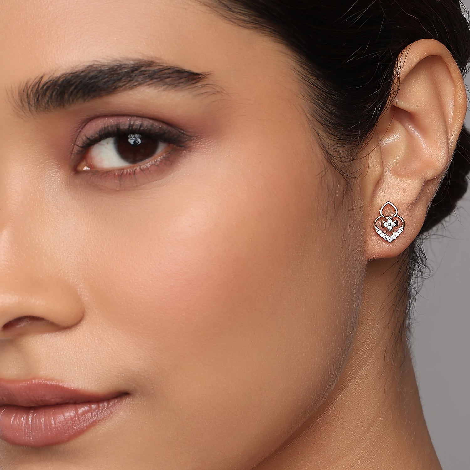 Radiant Heart Floral Stud Earrings For A Touch Of Romance