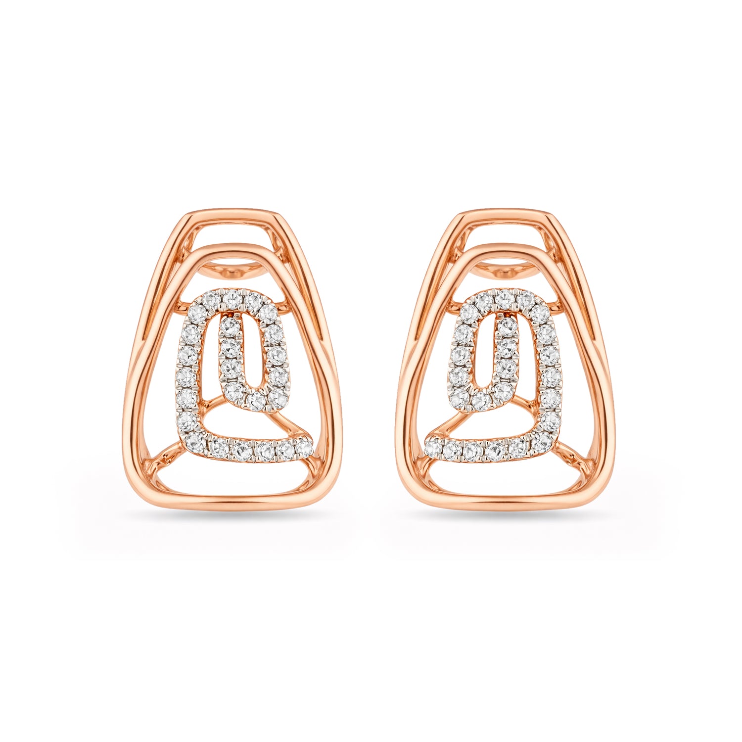 Architectural Frame Whisper Stud Earrings with Modern Grace