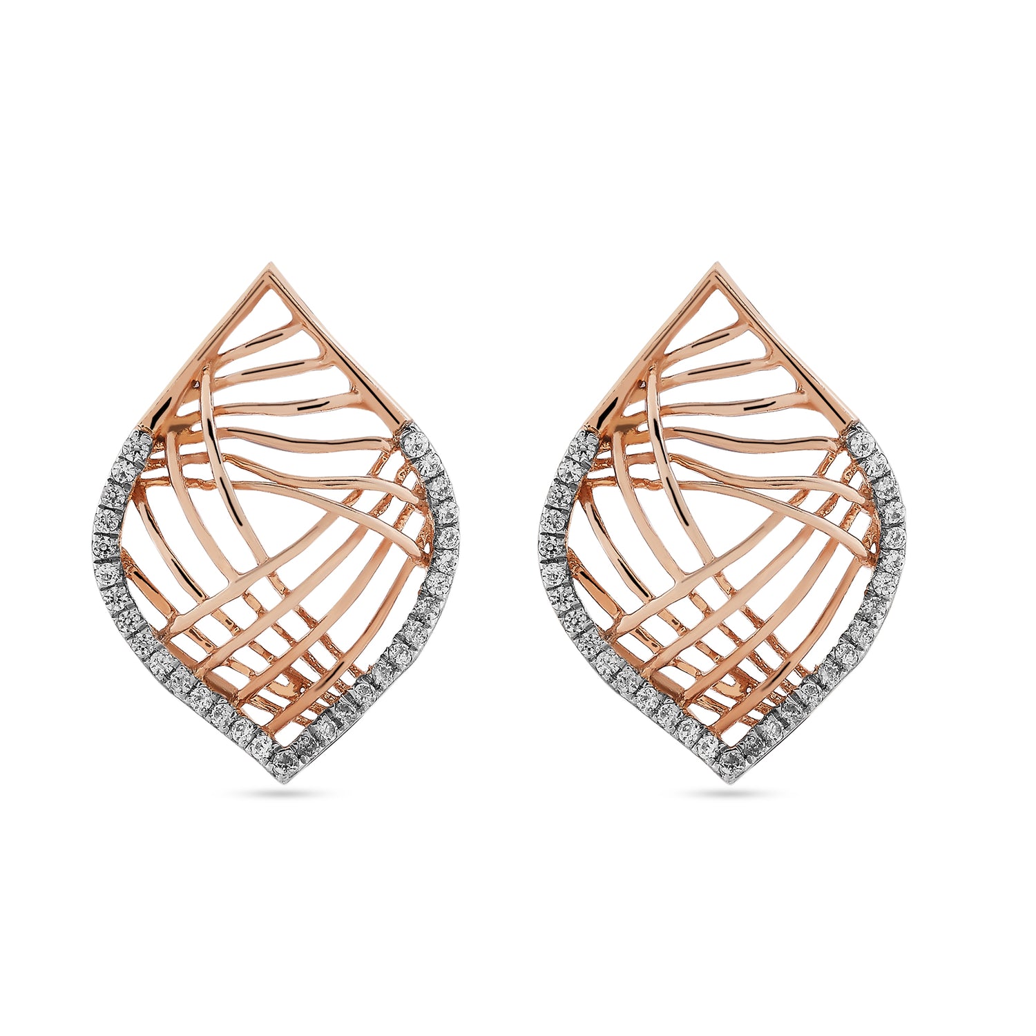 Graceful Ethereal Lattice Stud Earrings With Radiant Shimmering Borders