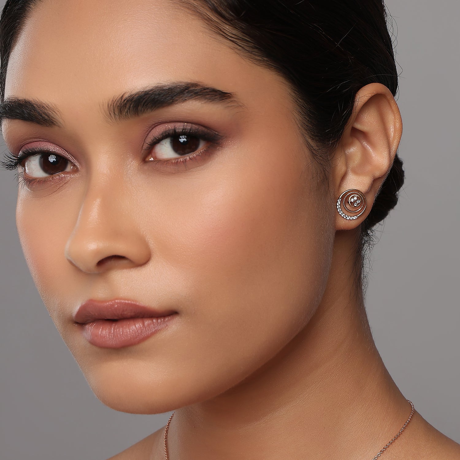 Graceful Triple Circle Stud Earrings Featuring Radiant Accents And Texture