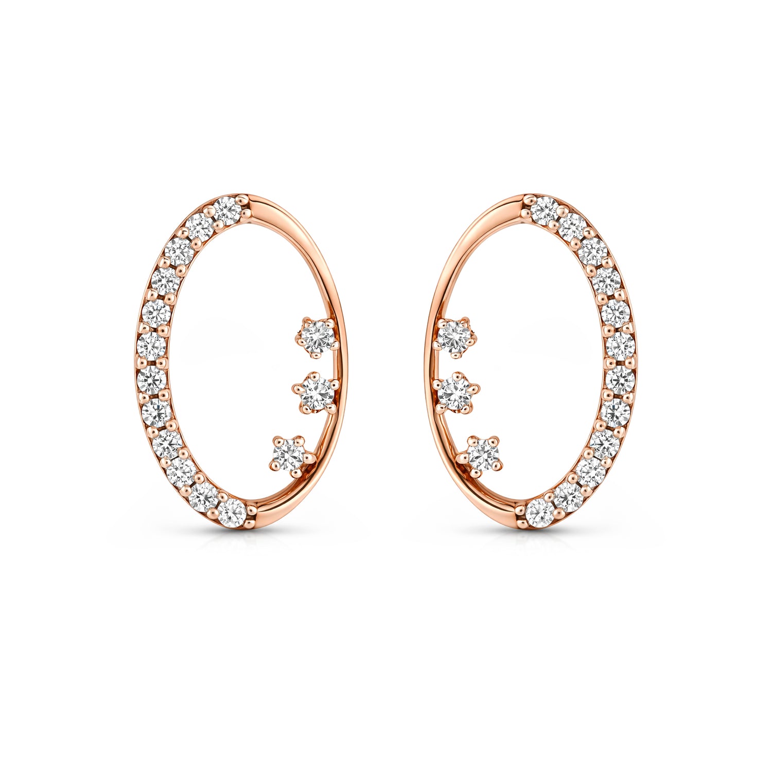 Celestial Radiance Oval Stud Earrings For An Elegant Modern Look